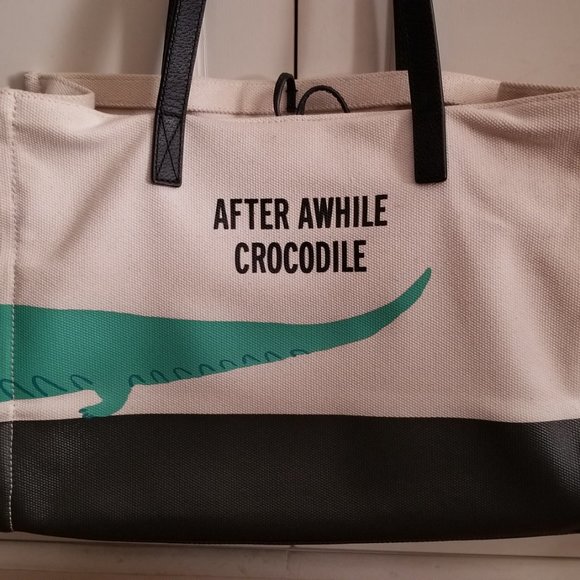 Kate Spade See You Later Alligator Canvas Tote Bag - Picture 3 of 7